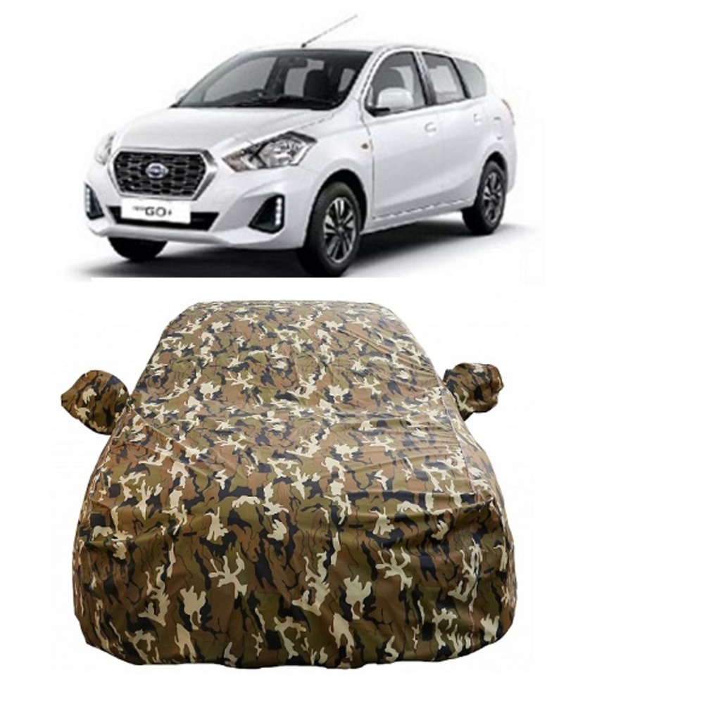 Waterproof Car Body Cover Compatible with Datsun Go Plus with Mirror Pockets (Jungle Print)